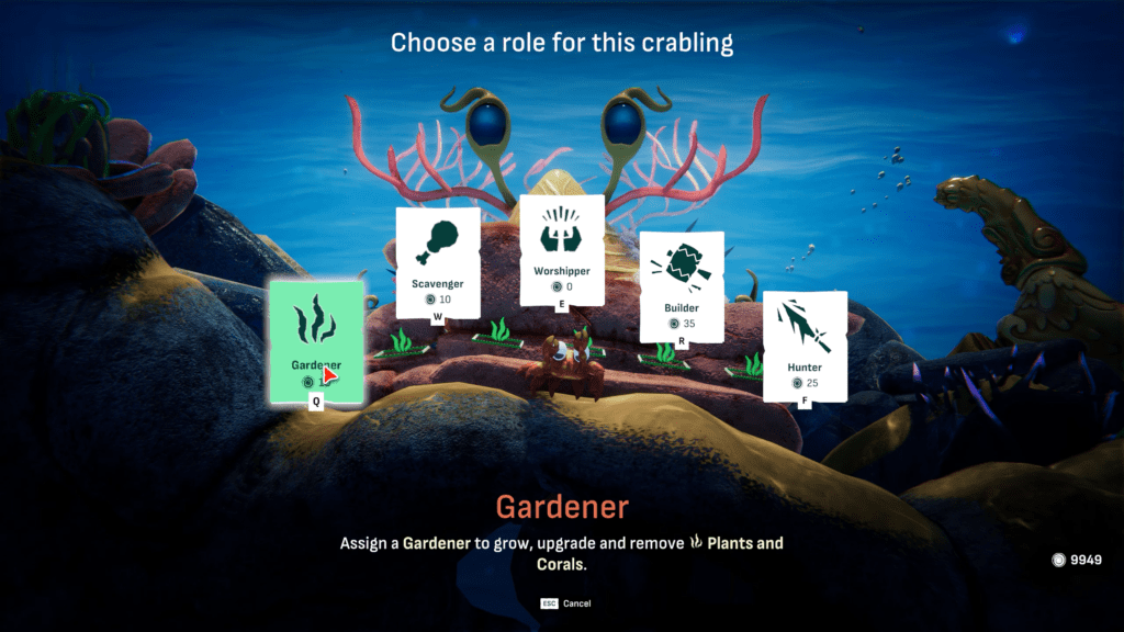 crabgod shallows gardener assign
