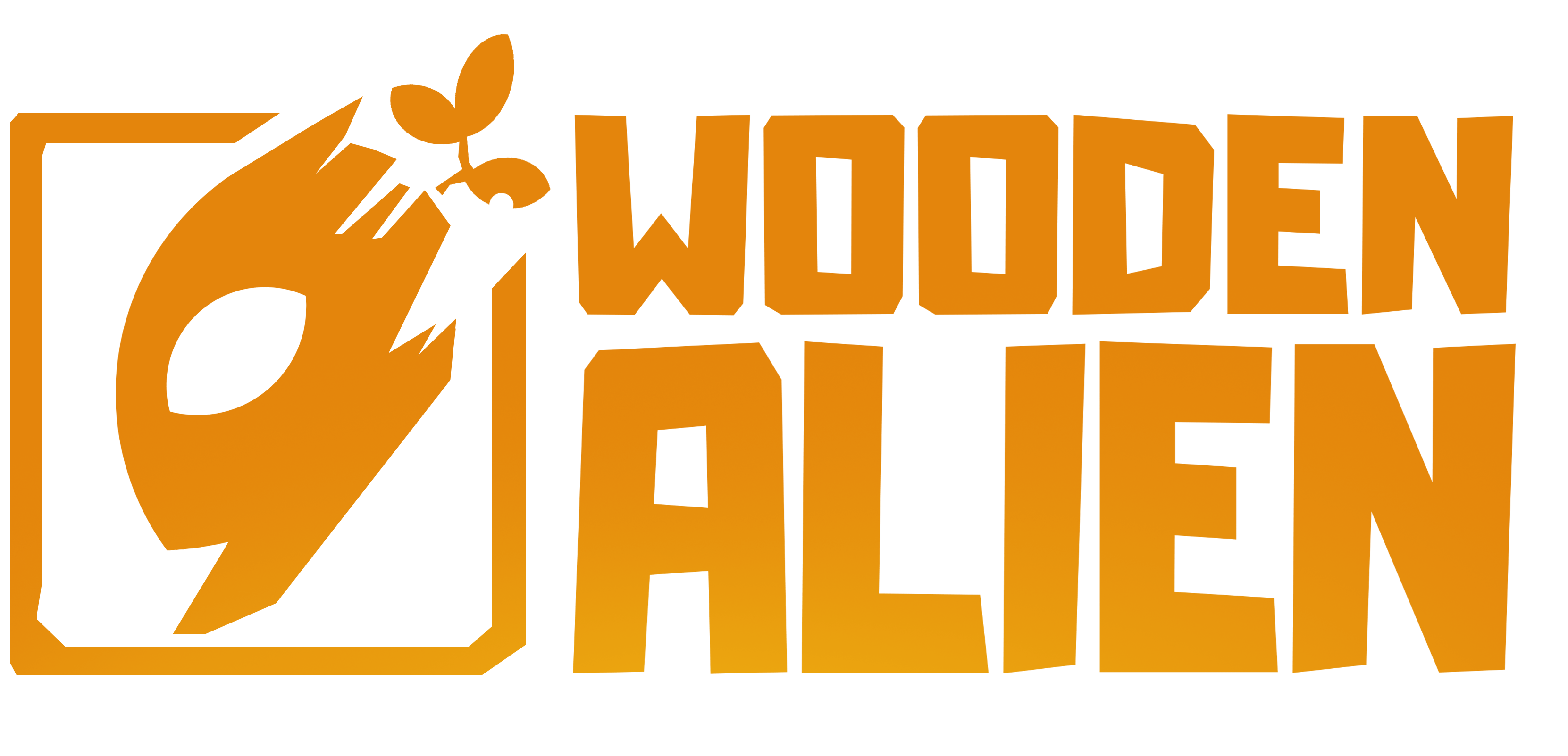 woodenalien logo horizontal orange